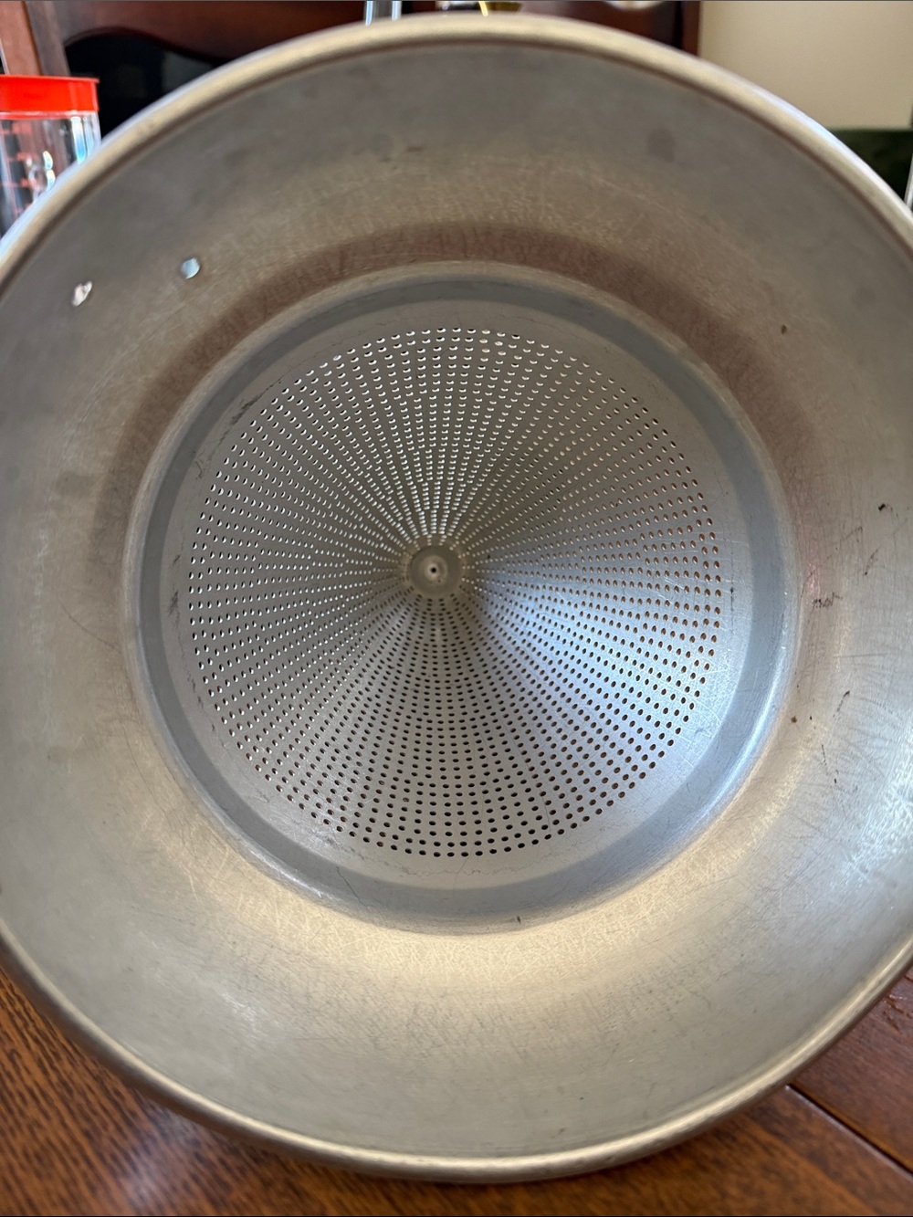 Vintage Metal Cone Strainer in Silver